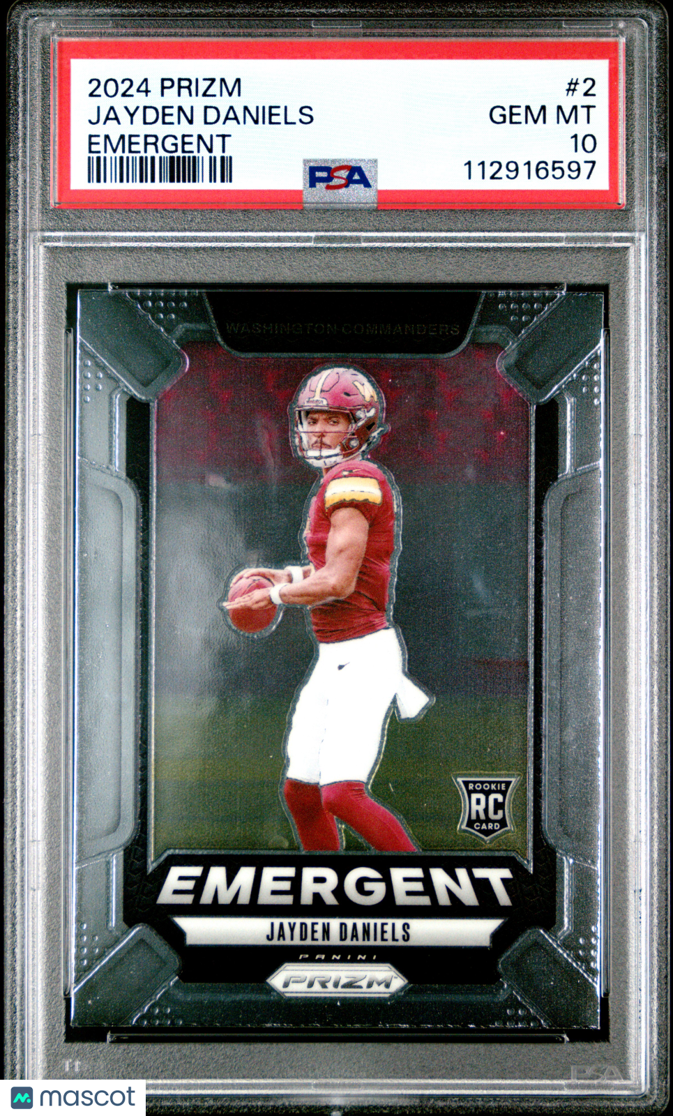 2024 Panini Prizm Emergent Jayden Daniels Rookie #2 PSA 10 Washington Commanders Graded Sports Cards