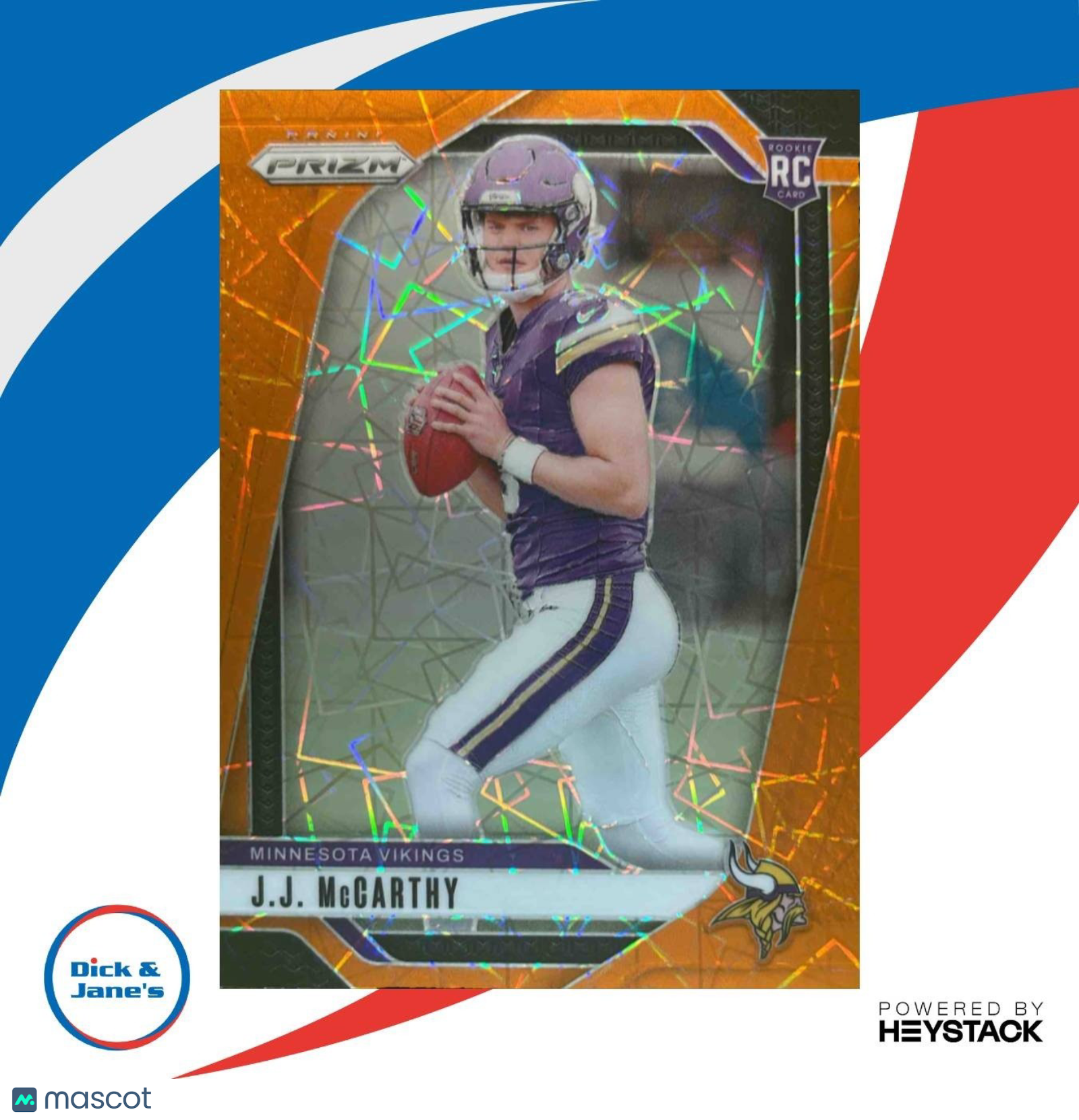 2024 Panini Prizm J.J. McCarthy Lazer #400 RC Minnesota Vikings - Sports Cards