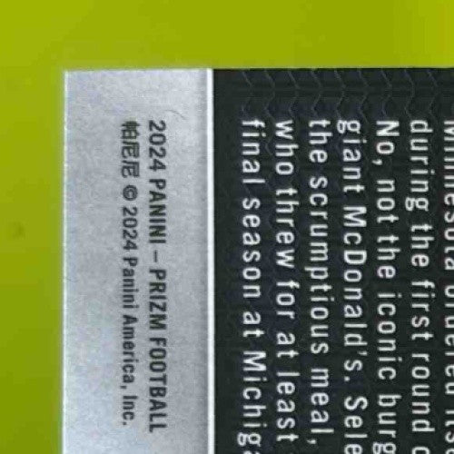 2024 Panini Prizm J.J. McCarthy Lazer #400 RC Minnesota Vikings - Sports Cards