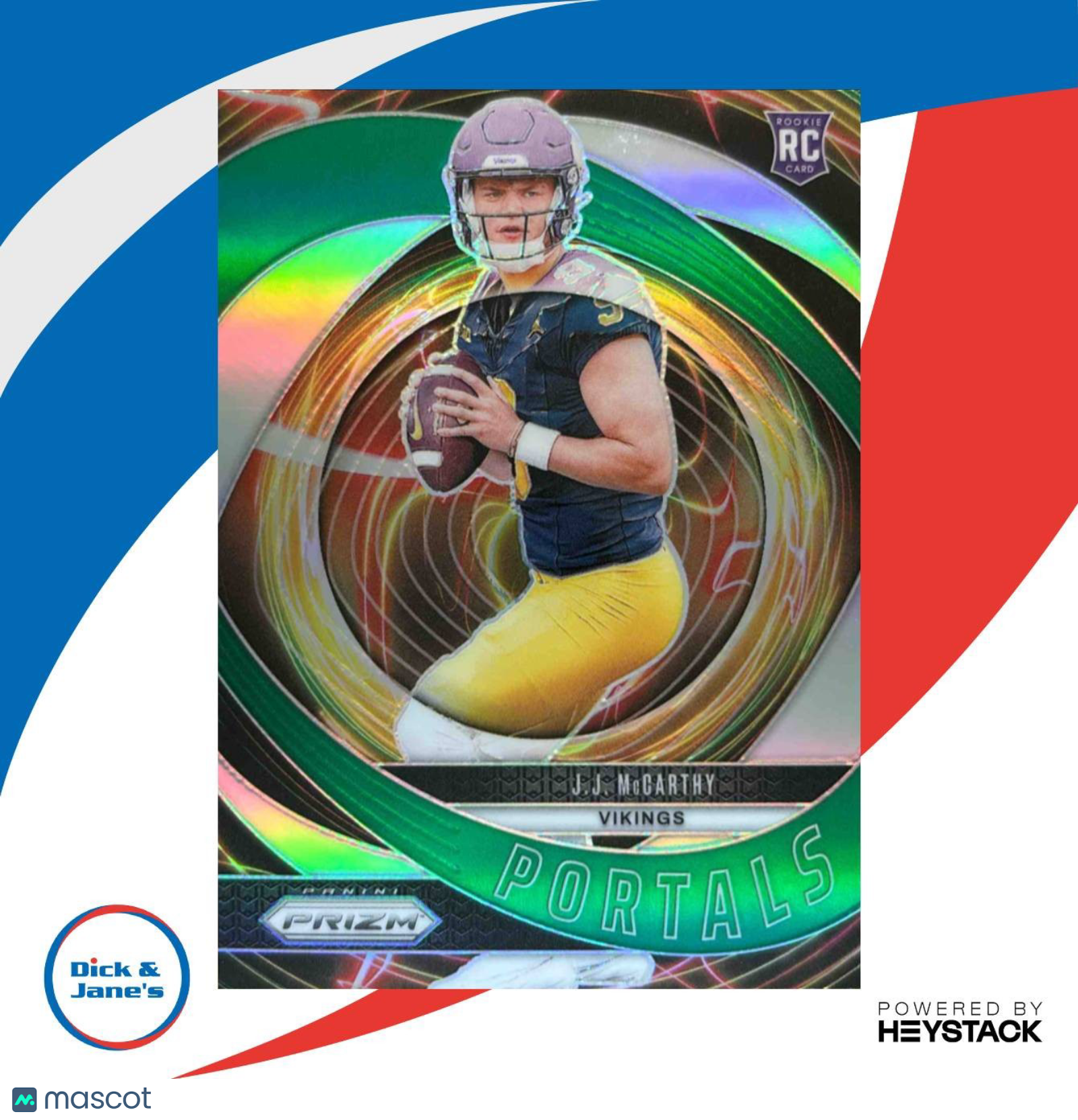2024 Panini Prizm J.J. McCarthy Portals Green #7 RC - Sports Cards
