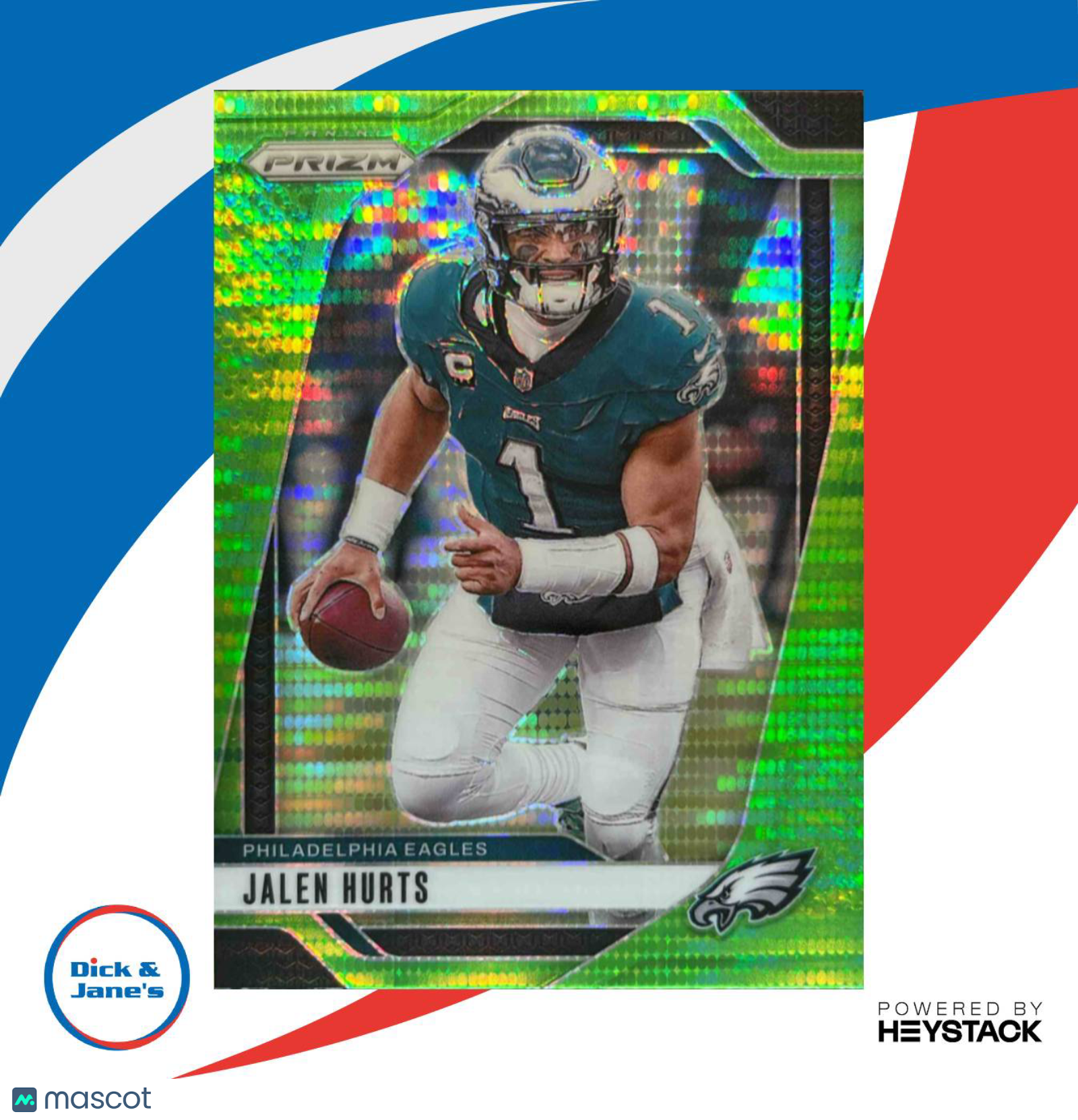 2024 Panini Prizm Jalen Hurts Neon Green Pulsar #231 Philadelphia Eagles - Sports Cards