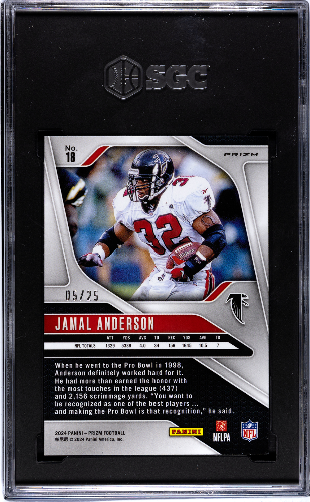 2024 Panini Prizm Jamal Anderson Blue Shim. /25 #18 SGC 10 - Graded Sports Cards
