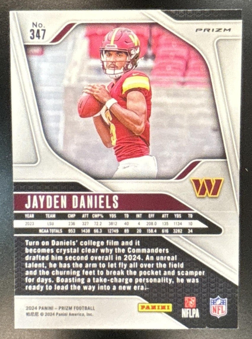 2024 Panini Prizm Jayden Daniels Green Wave #347 RC Washington Commanders - Sports Cards
