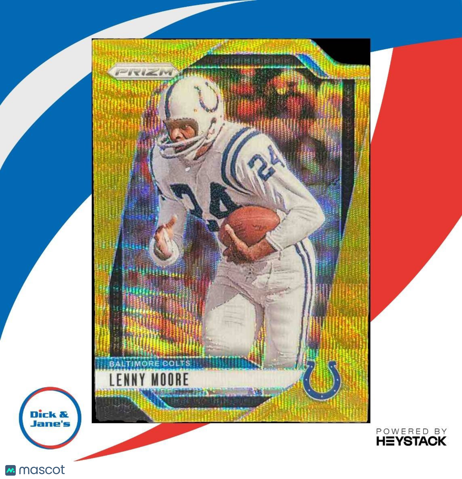 2024 Panini Prizm Lenny Moore Gold Shimmer 1/10 #296 BOOK END - Sports Cards