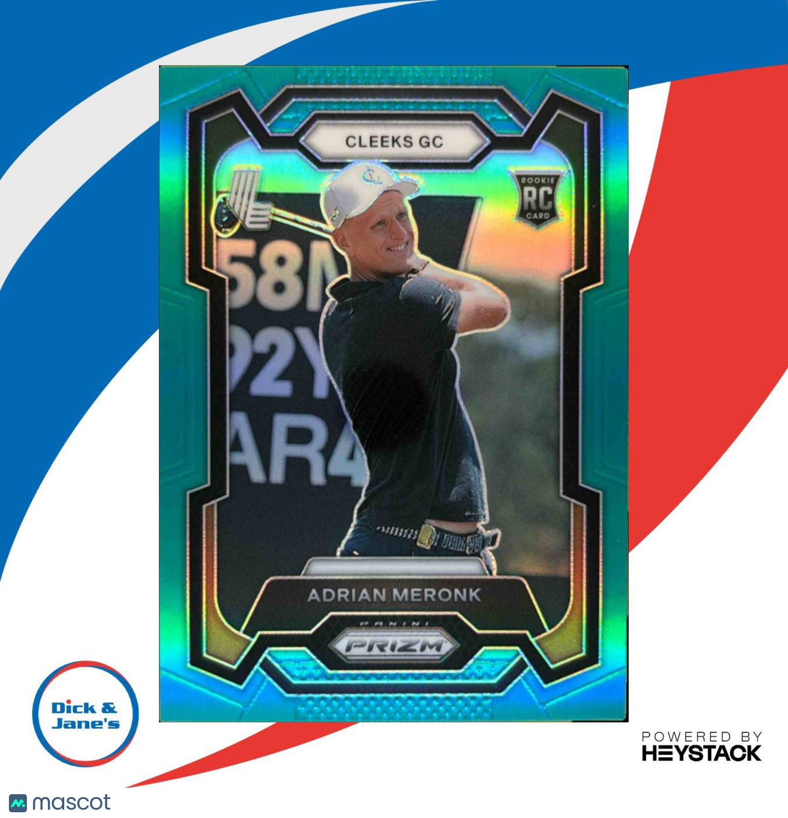 2024 Panini Prizm LIV Golf Adrian Meronk Teal 93/199 #41 Cleeks GC - Sports Cards