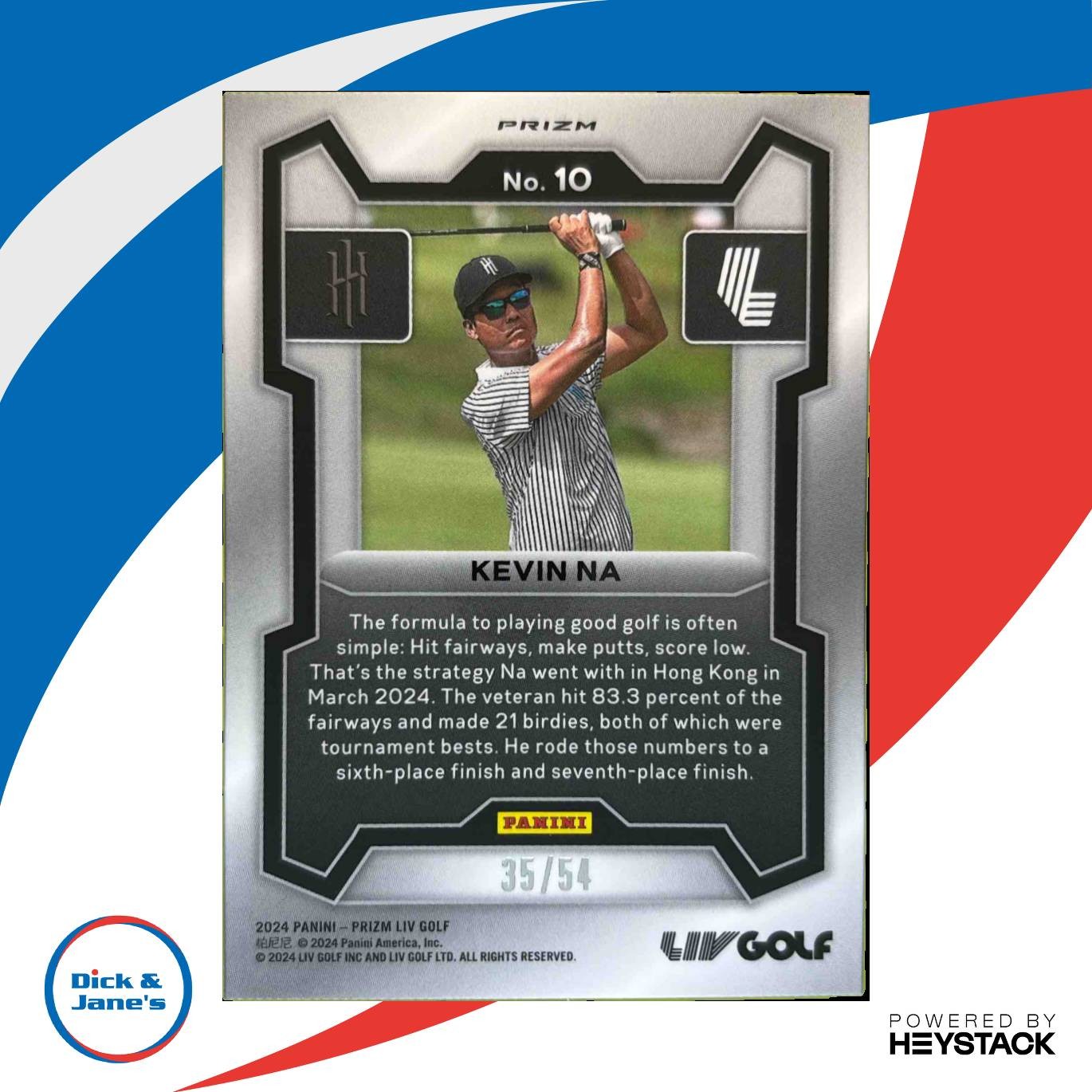 2024 Panini Prizm LIV Golf Kevin Na Green Mojo 35/54 #10 Iron Heads GC - Sports Cards
