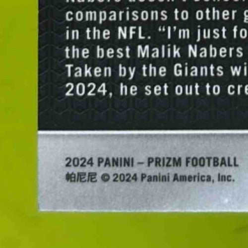 2024 Panini Prizm Malik Nabers Black and White Checker #370 RC New York Giants - Sports Cards