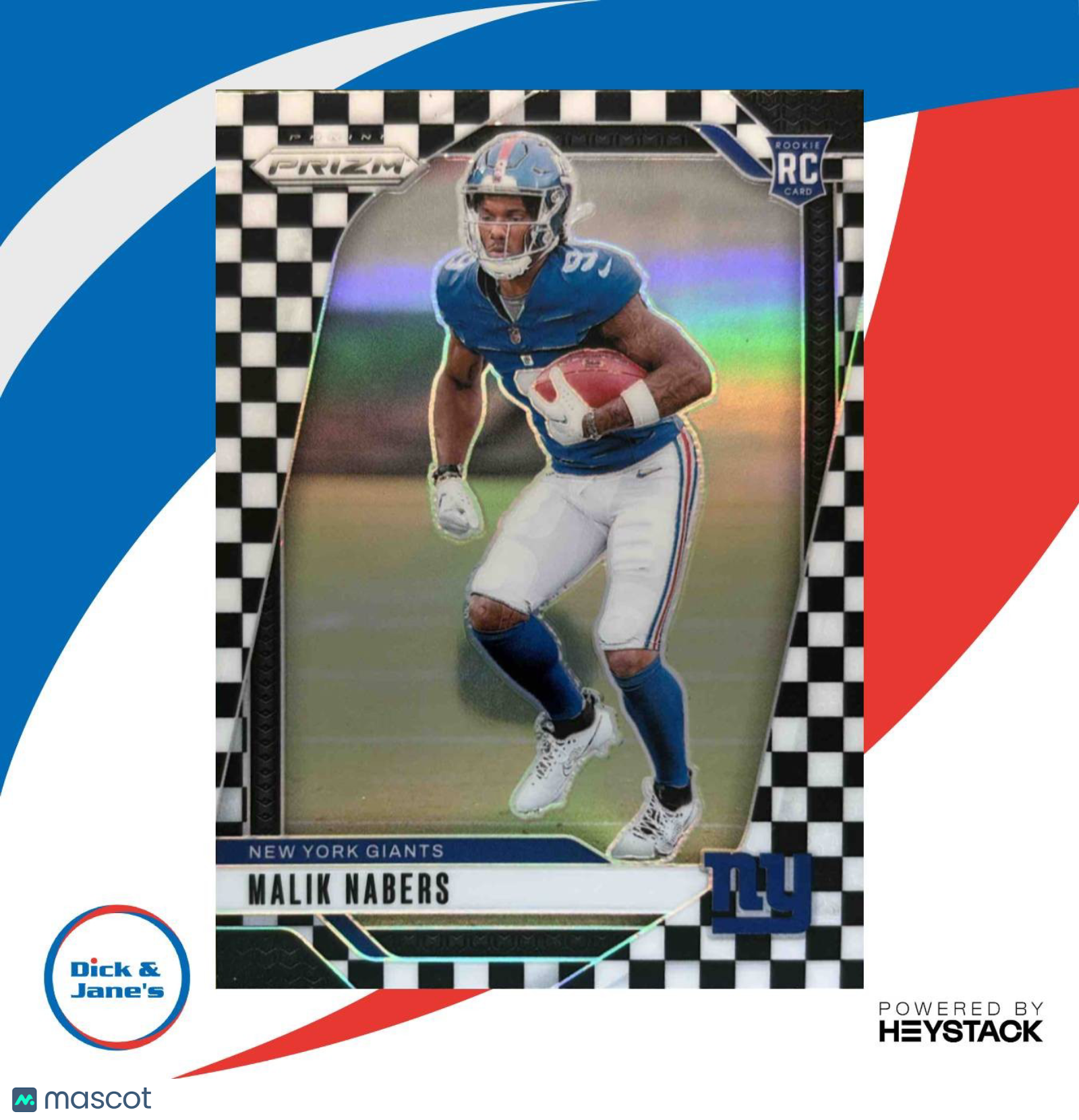 2024 Panini Prizm Malik Nabers Black and White Checker #370 RC New York Giants - Sports Cards