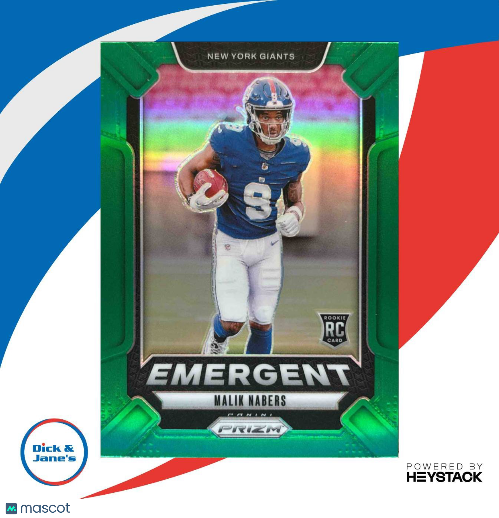 2024 Panini Prizm Malik Nabers Emergent Green #6 RC New York Giants - Sports Cards