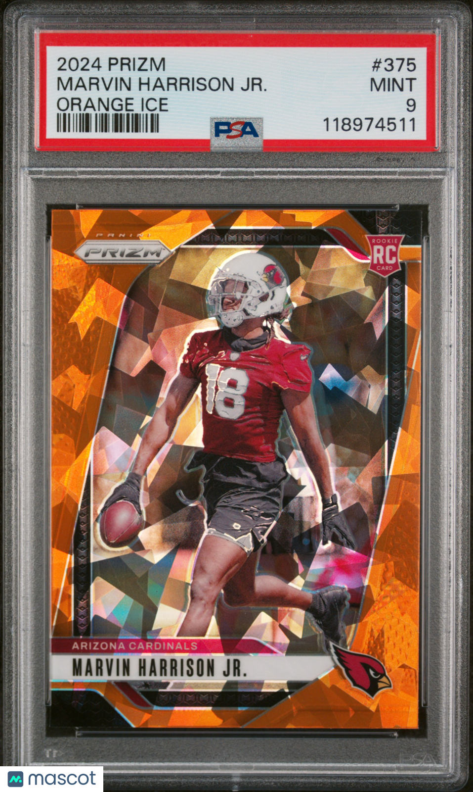 2024 Panini Prizm Marvin Harrison JR. Orange Ice Rookie #375 PSA 9 MINT - Graded Sports Cards