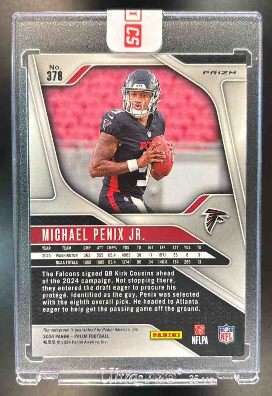 2024 Panini Prizm Michael Penix Jr. Auto Silver #378 RC Atlanta Falcons - Sports Cards