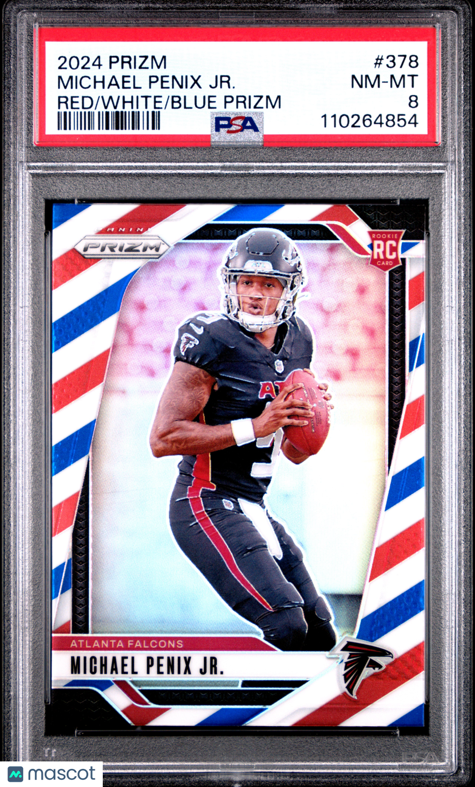2024 Panini Prizm Michael Penix JR. Red White Blue #378 PSA 8 - Graded Sports Cards