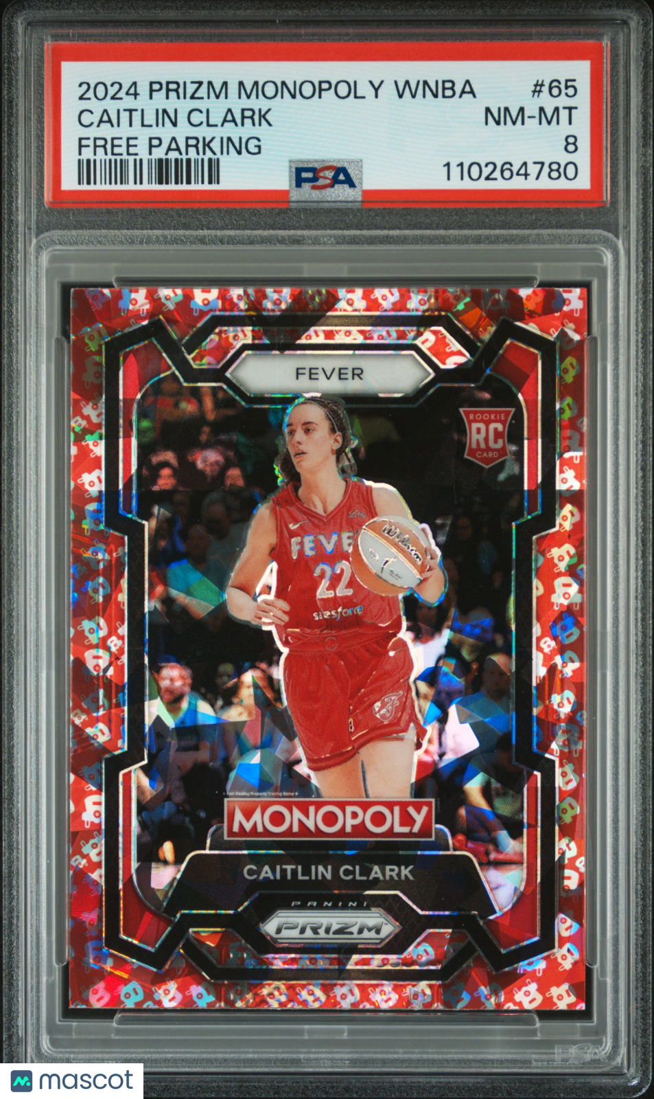 2024 Panini Prizm Monopoly WNBA Caitlin Clark Free Parking PSA 8 Indiana Fever - Graded Sports Cards