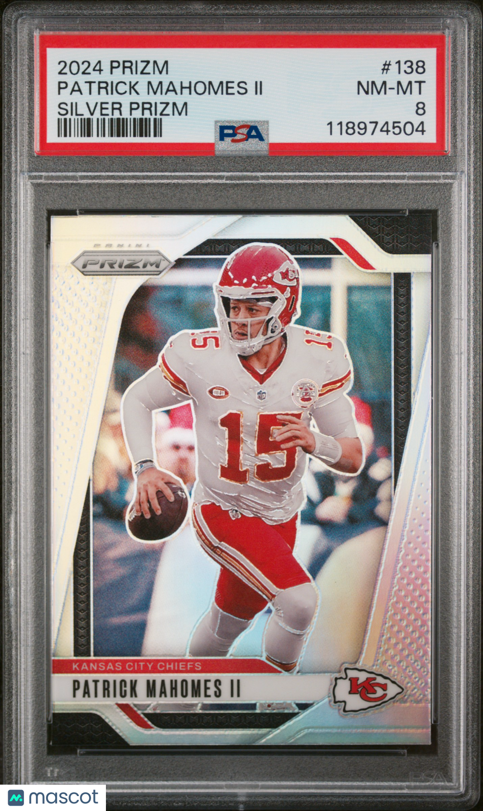 2024 Panini Prizm Patrick Mahomes II Silver #138 PSA 8 - Graded Sports Cards