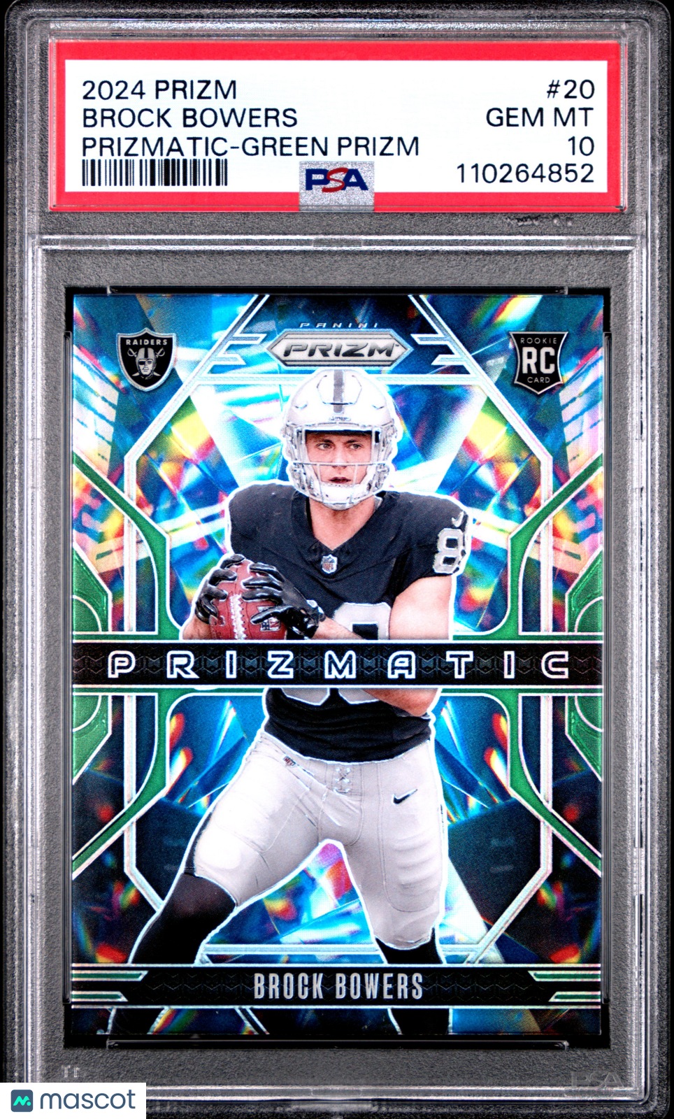 2024 Panini Prizm Prizmatic Brock Bowers Green #20 PSA 10 - Graded Sports Cards