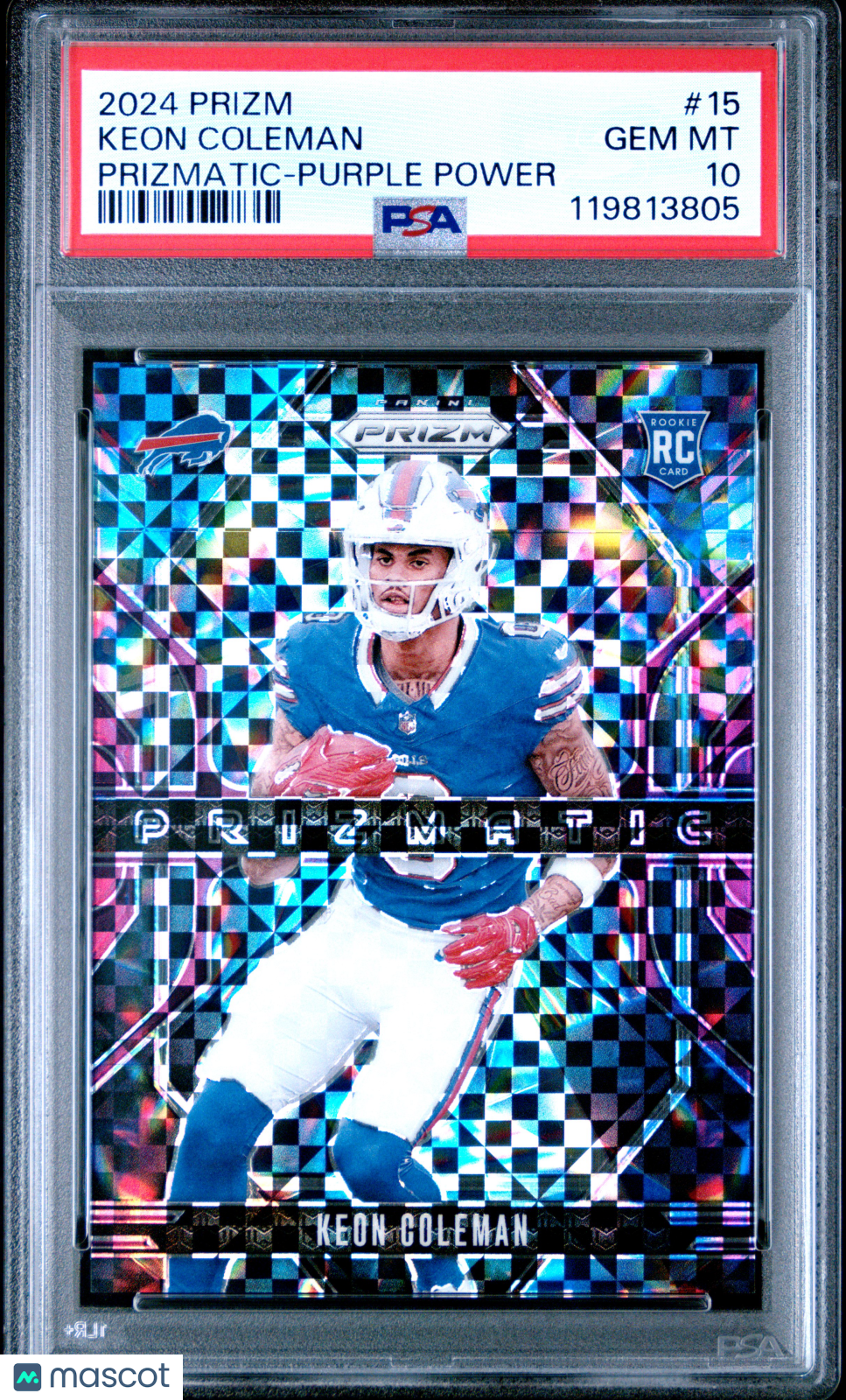 2024 Panini Prizm Prizmatic Keon Coleman Purple Power /49 #15 PSA 10 - Graded Sports Cards