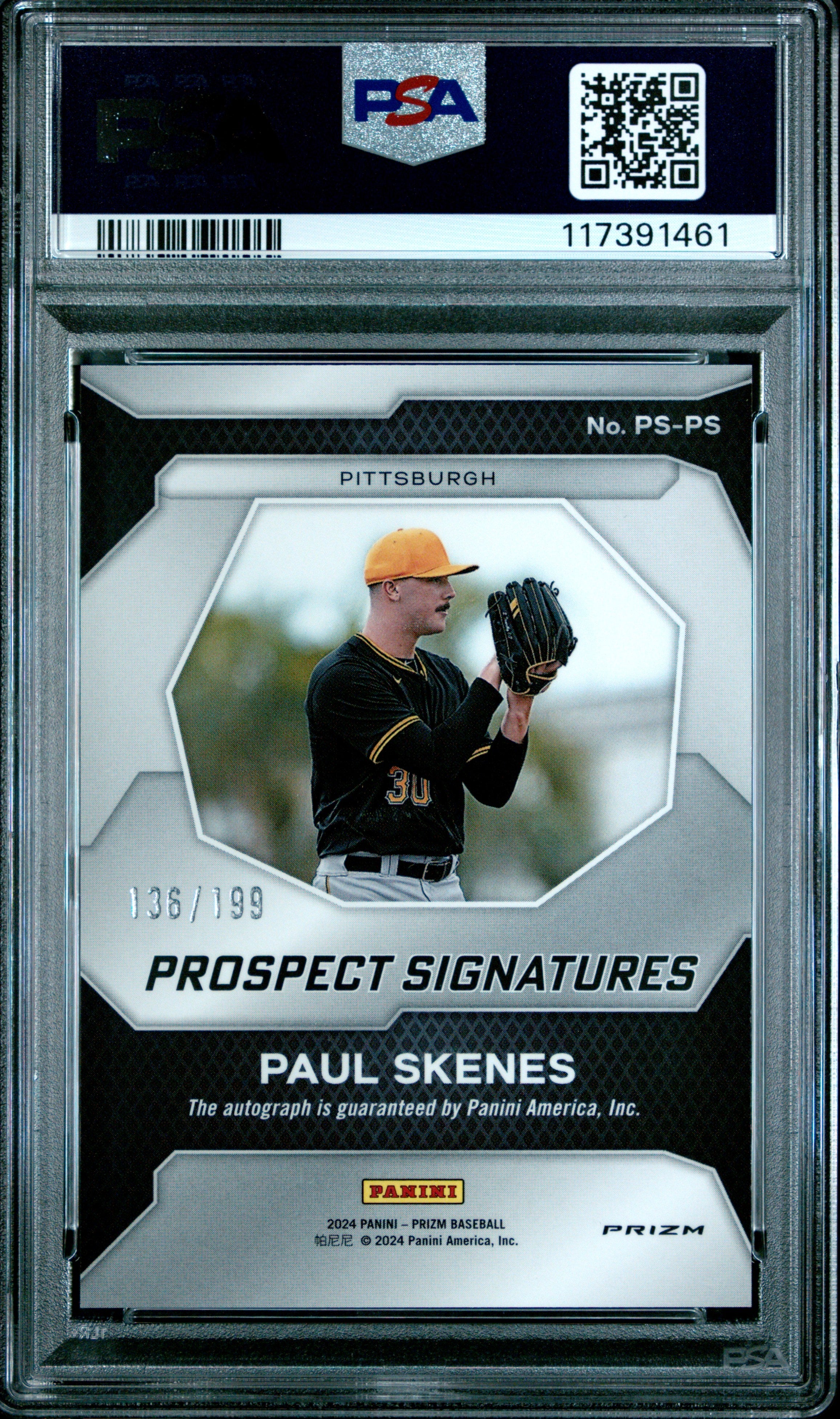 2024 Panini Prizm Prospect Signatures Paul Skenes Pulsar PSA 10 GEM MINT ROOKIE - Graded Sports Cards