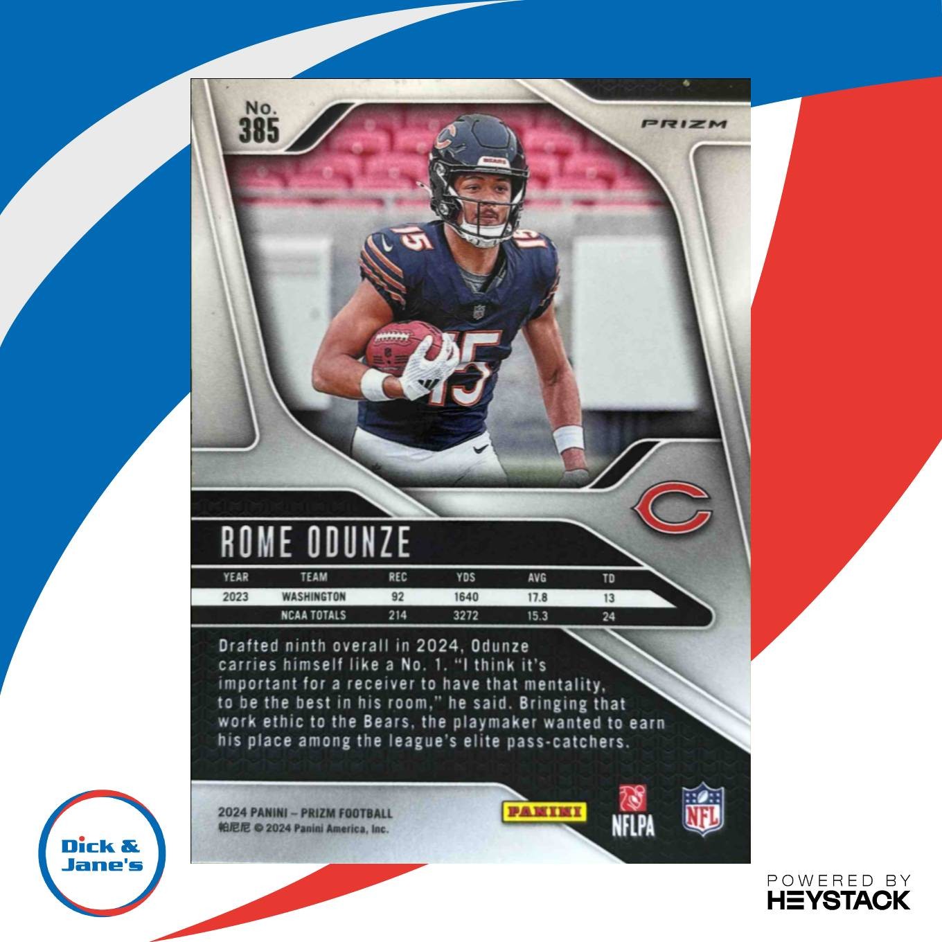 2024 Panini Prizm Rome Odunze Pink #385 RC Chicago Bears - Sports Cards