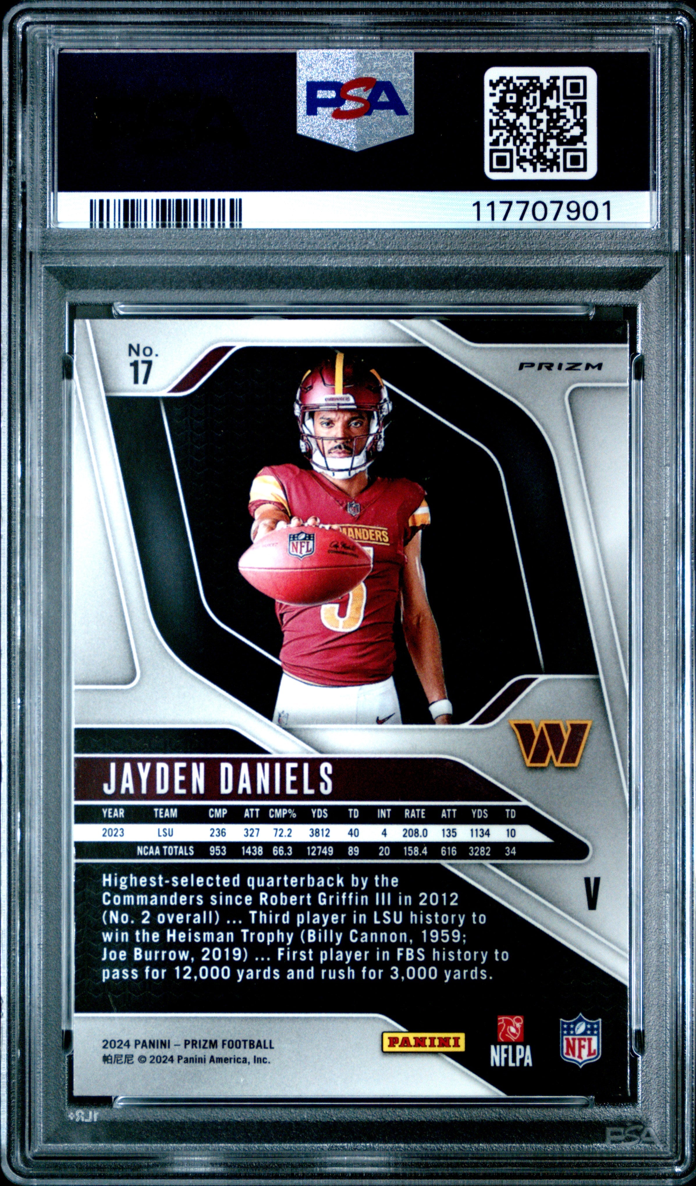 2024 Panini Prizm Rookie Variation Jayden Daniels #17 PSA 10 - Graded Sports Cards