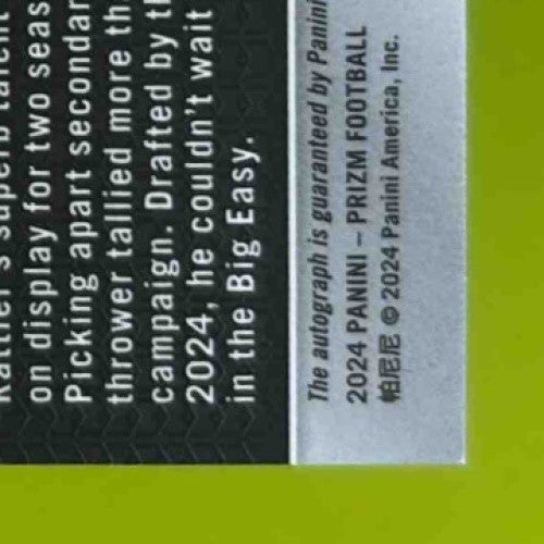 2024 Panini Prizm Spencer Rattler Auto Silver #388 RC New Orleans Saints - Sports Cards