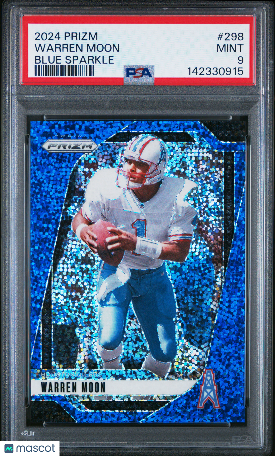 2024 Panini Prizm Warren Moon Blue Sparkle 96/96 #298 PSA 9 MINT Houston Oilers - Graded Sports Cards