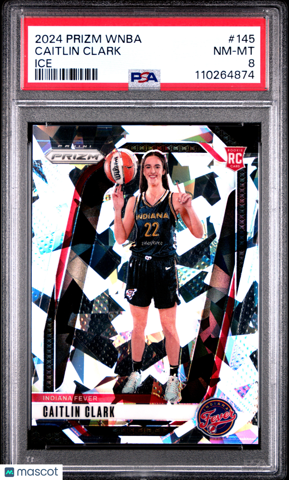 2024 Panini Prizm WNBA Caitlin Clark Ice #145 PSA 8 - Graded Sports Cards