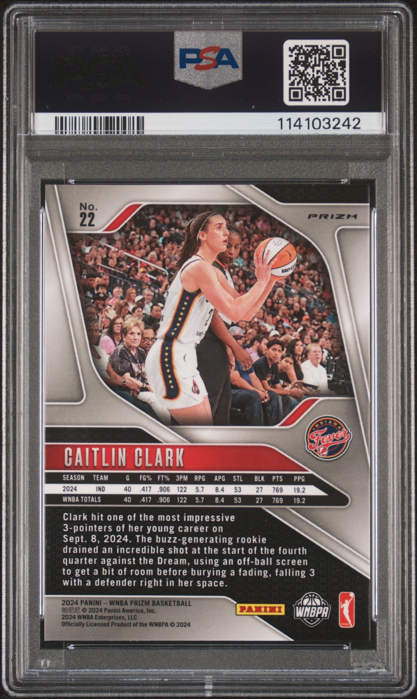 2024 Panini Prizm WNBA Caitlin Clark Logo #22 PSA 9 MINT Indiana Fever - Graded Sports Cards