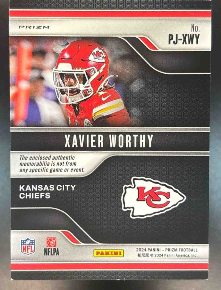 2024 Panini Prizm Xavier Worthy Premier Jerseys Pink MEM RC Kansas City Chiefs - Sports Cards