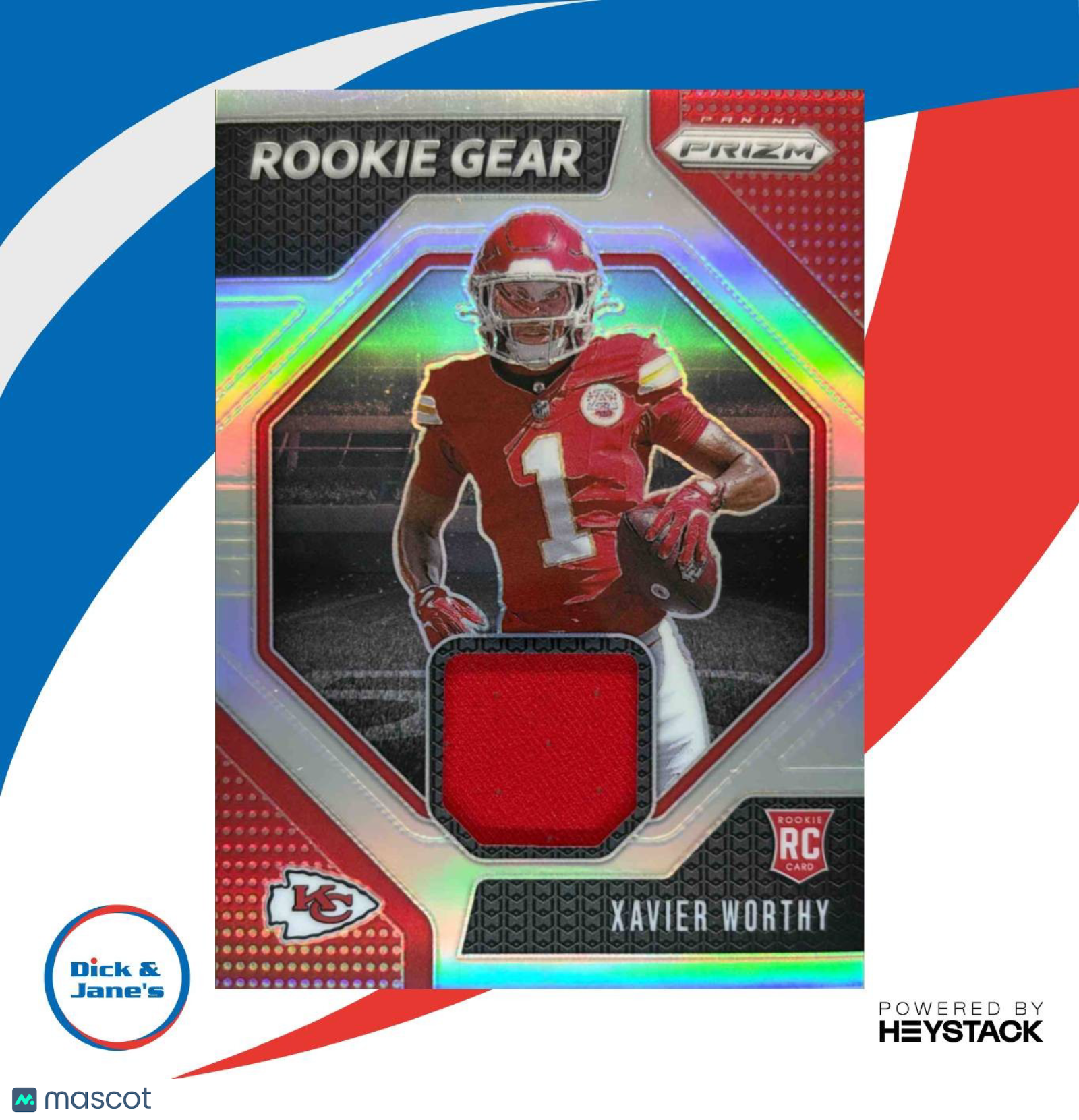 2024 Panini Prizm Xavier Worthy Rookie Gear #RG-XWY MEM RC Kansas City Chiefs - Sports Cards