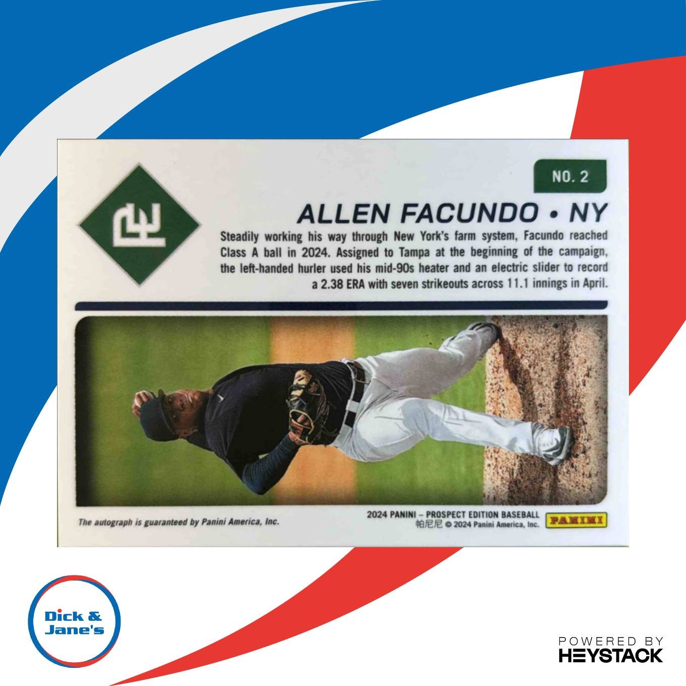 2024 Panini Prospect Edition Allen Facundo Holo Ticket Signatures #2 Yankees - Sports Cards