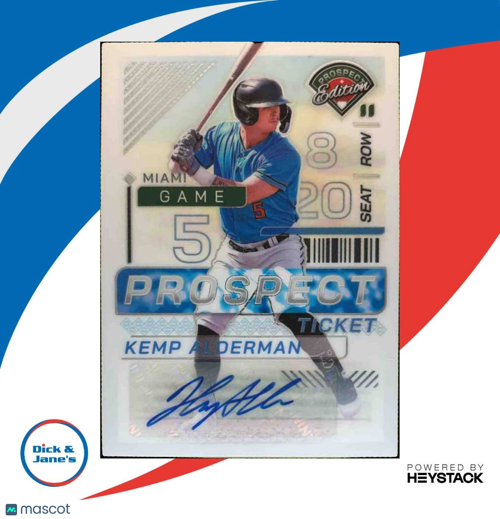 2024 Panini Prospect Edition Kemp Alderman Ticket Signatures #127 Auto Marlins - Sports Cards