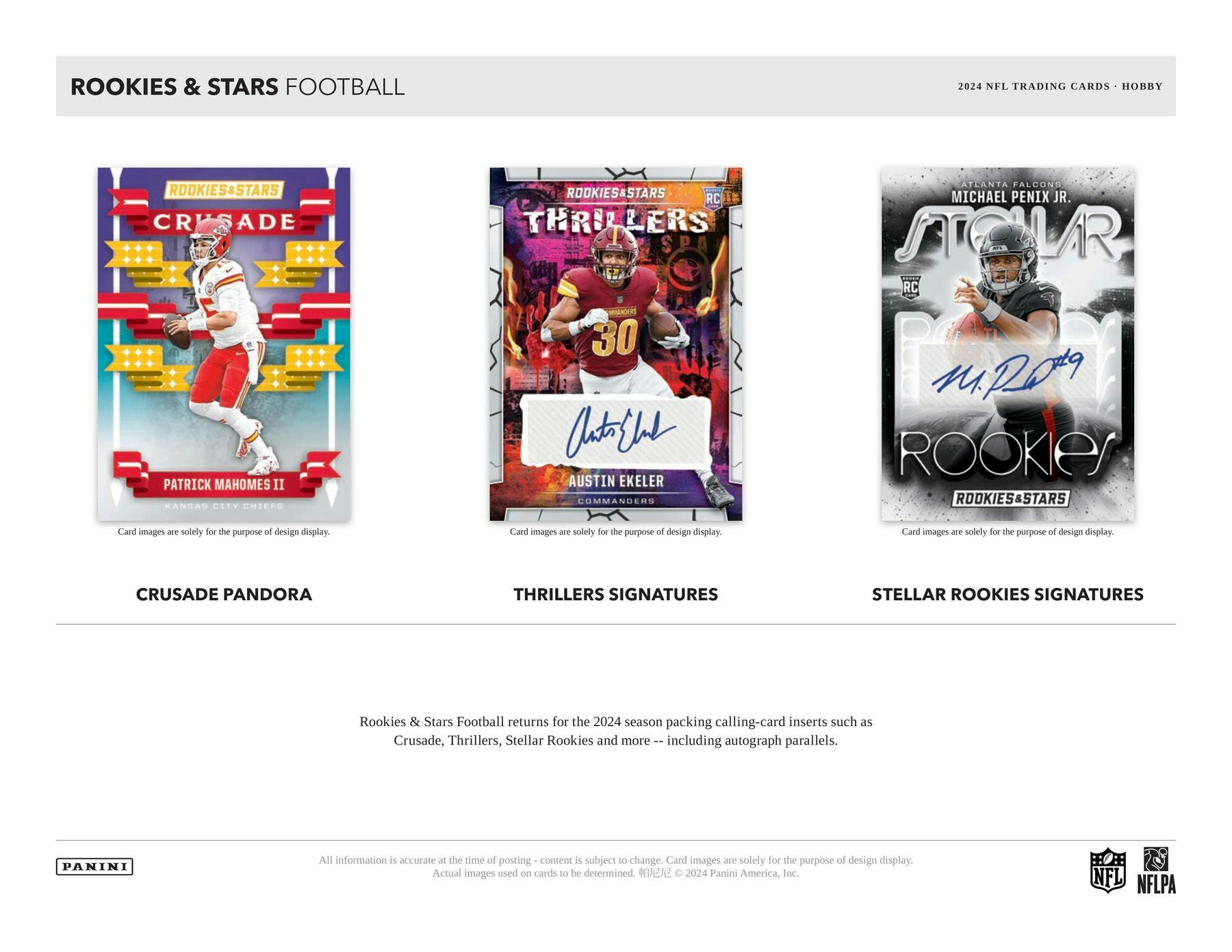 2024 Panini Rookies & Stars Football Hobby Box (2 Auto + 2 Mem Cards / Box) NFL Hobby Box