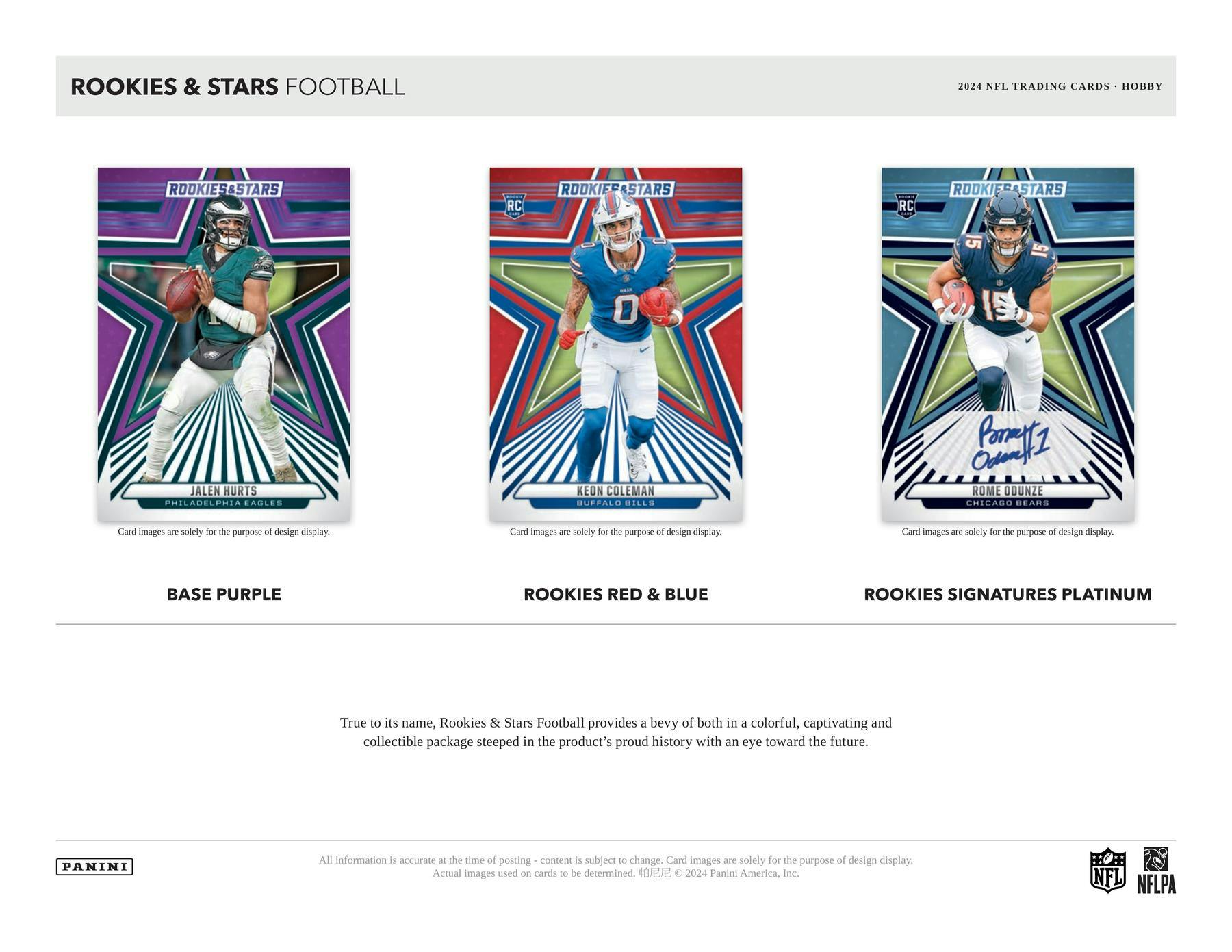 2024 Panini Rookies & Stars Football Hobby Box (2 Auto + 2 Mem Cards / Box) NFL Hobby Box