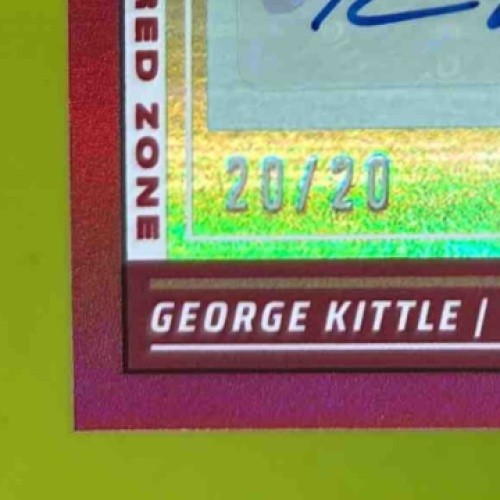 2024 Panini Score George Kittle Signatures Red Zone 20/20 #247 Auto 49ers - Sports Cards