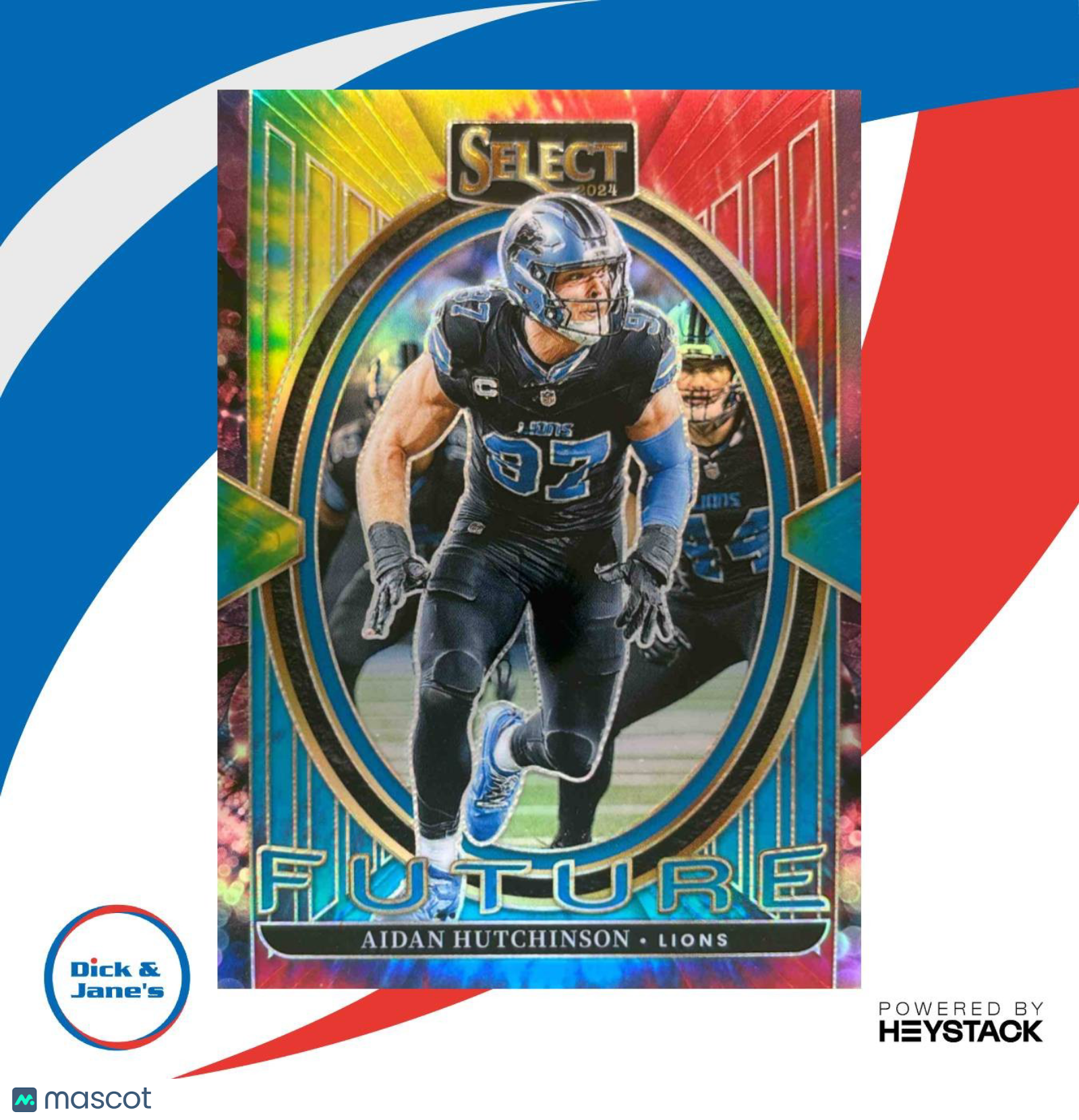 2024 Panini Select Aidan Hutchinson Future Tie-Dye Prizm 24/25 #15 Detroit Lions - Sports Cards