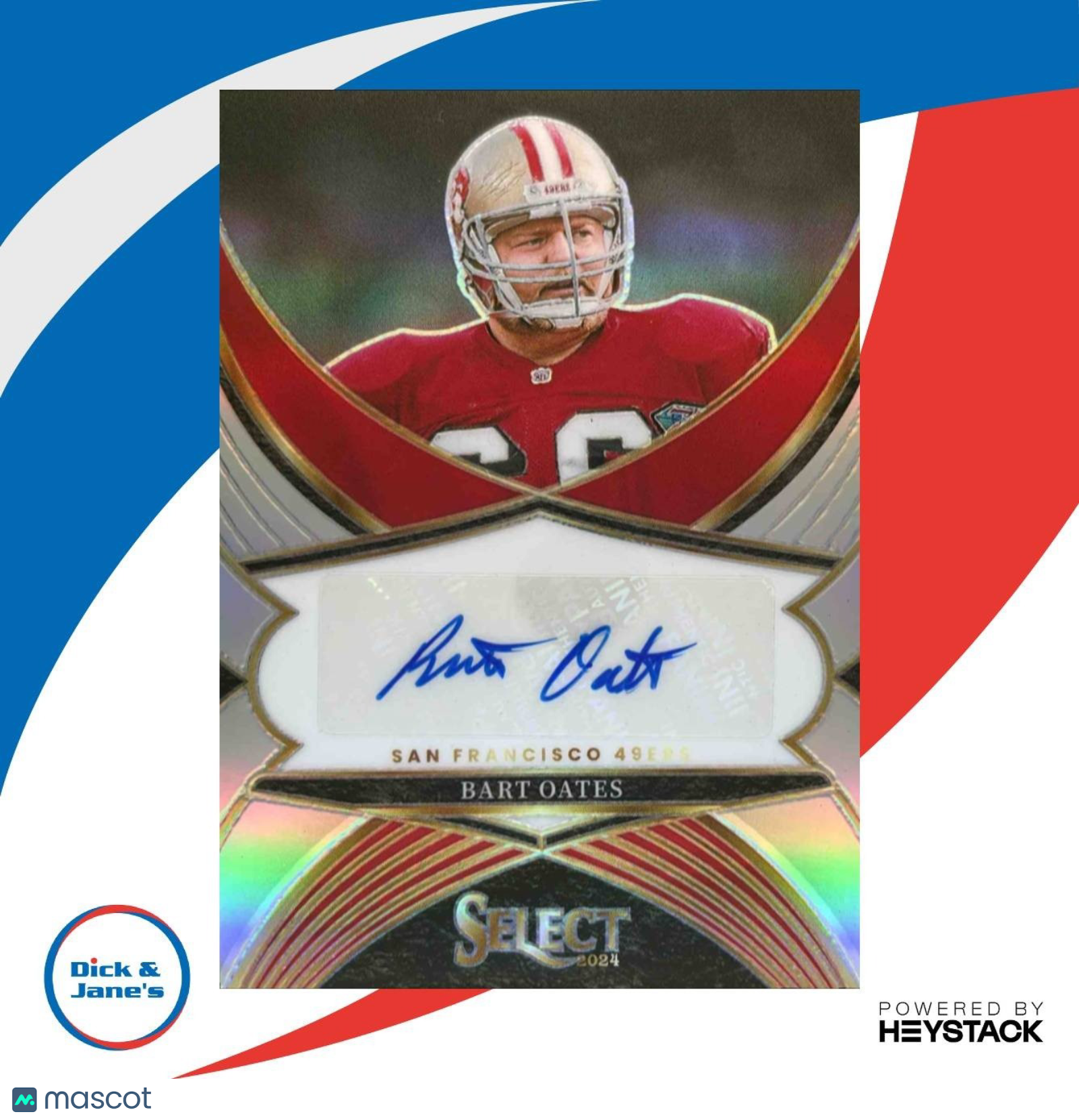 2024 Panini Select Bart Oates Signatures #SSP-BOS Auto San Francisco 49ers - Sports Cards