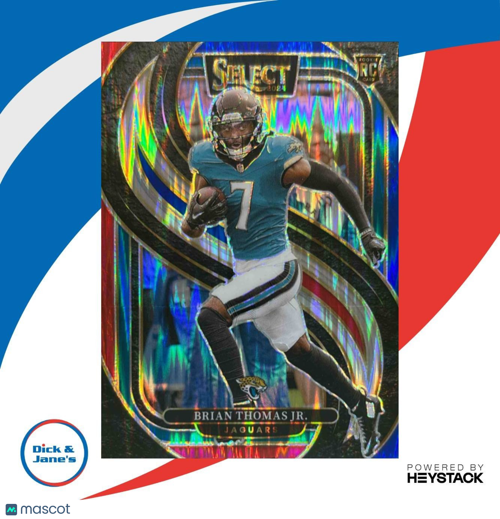 2024 Panini Select Brian Thomas Jr. Black and Red Prizm Shock #143 RC Jaguars - Sports Cards