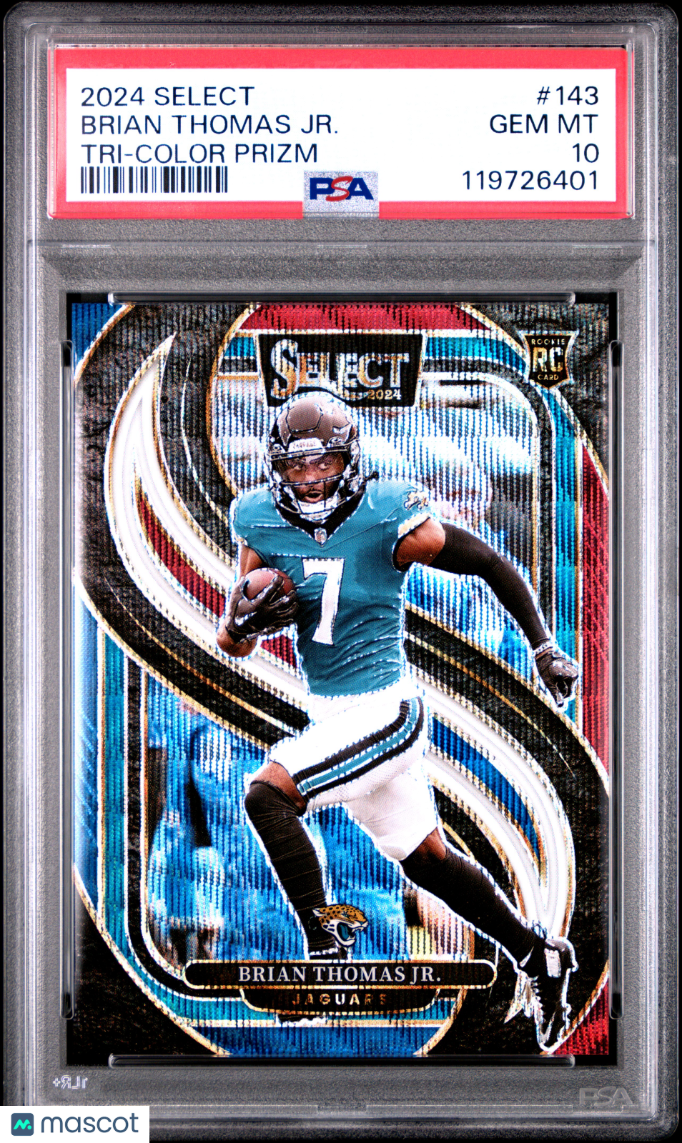 2024 Panini Select Brian Thomas JR. Tri Color Prizm #143 PSA 10 - Graded Sports Cards