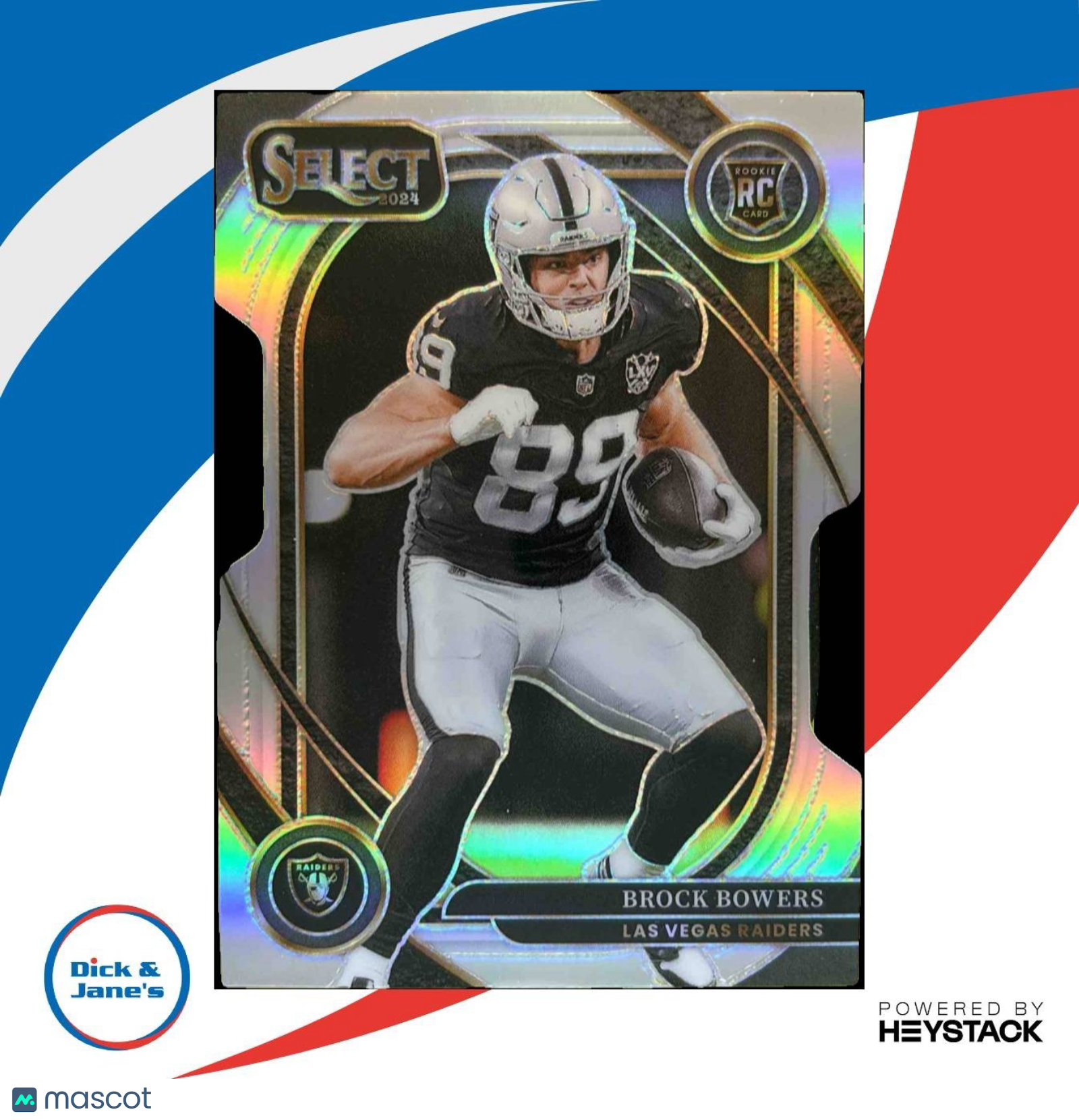 2024 Panini Select Brock Bowers Silver Prizm Die-Cut #222 RC Las Vegas Raiders - Sports Cards