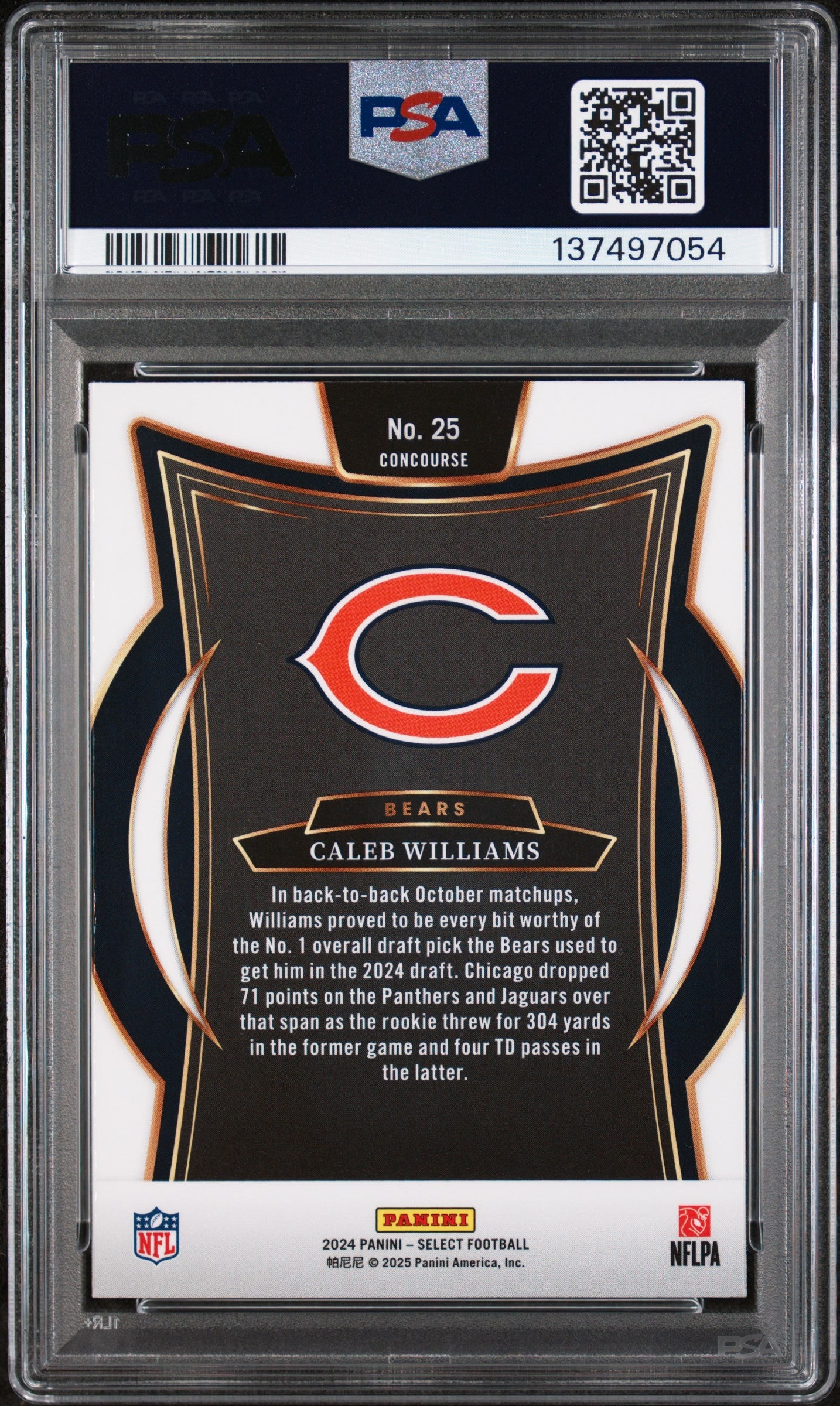 2024 Panini Select Caleb Williams #25 PSA 10 - Graded Sports Cards