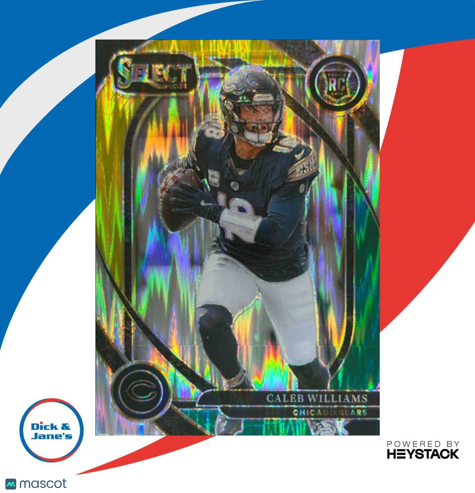 2024 Panini Select Caleb Williams Green and Yellow Prizm Shock #216 RC Bears - Sports Cards