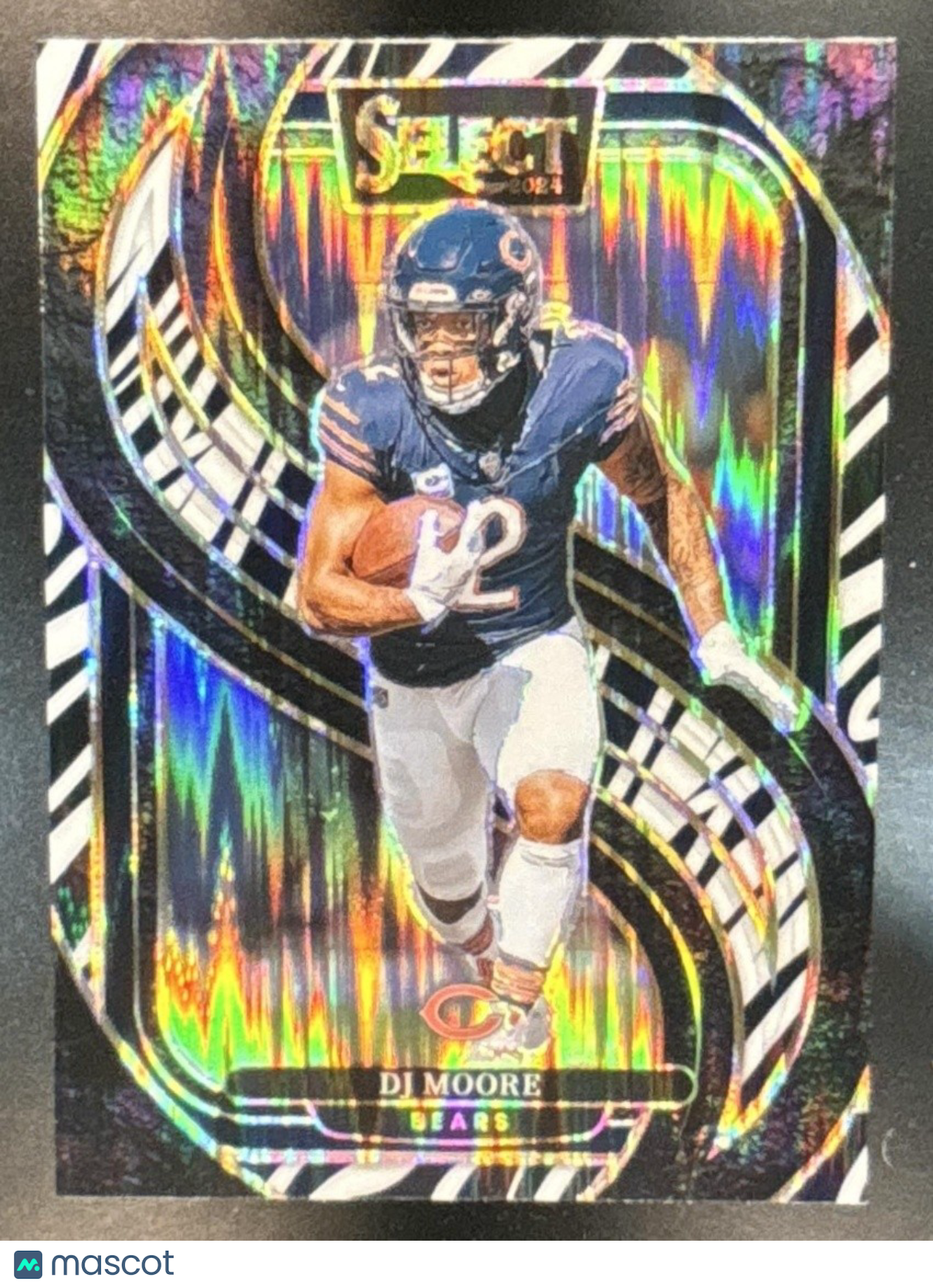 2024 Panini Select DJ Moore Premier Zebra Prizm Shock #151 Chicago Bears - Sports Cards