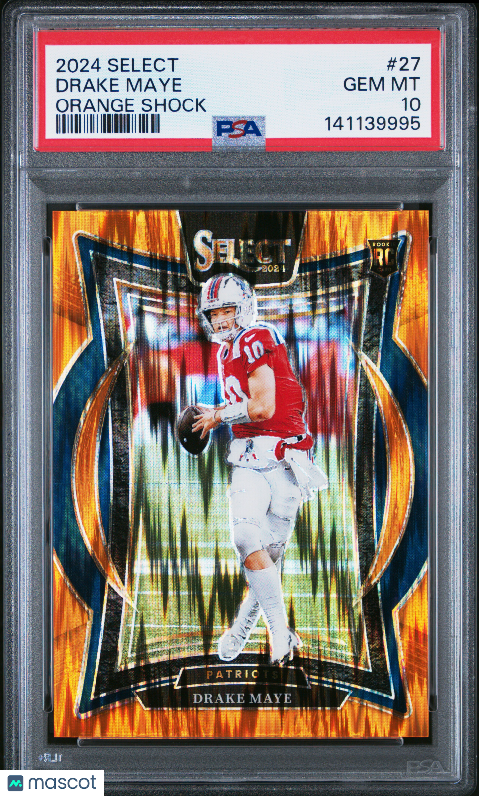 2024 Panini Select Drake Maye Orange Shock 473/499 Rookie #27 PSA 10 GEM MINT - Graded Sports Cards