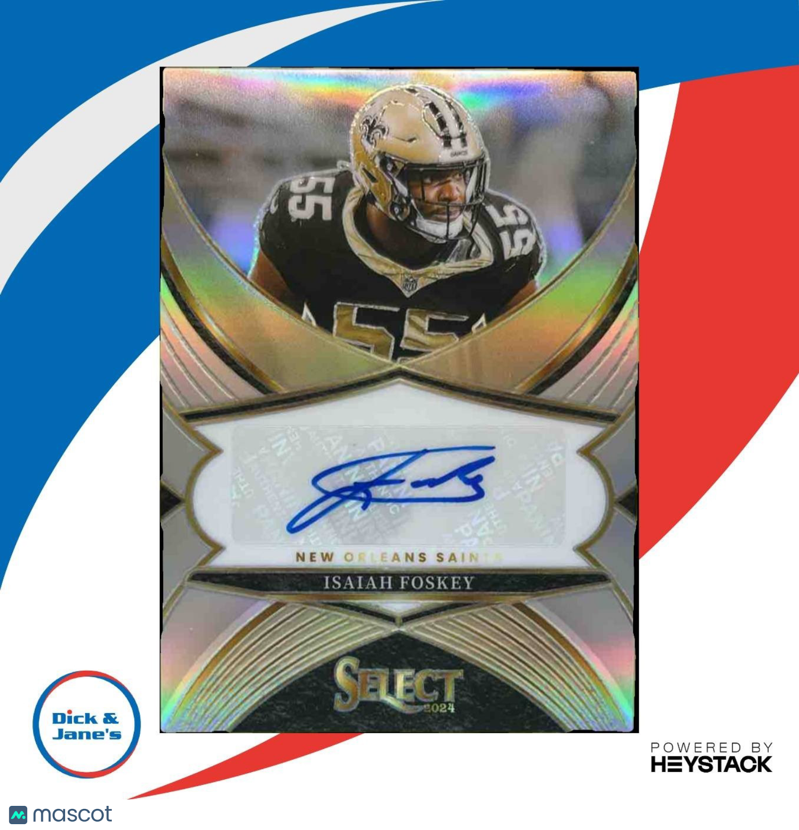 2024 Panini Select Isaiah Foskey Signatures #SSP-IFY Auto New Orleans Saints - Sports Cards