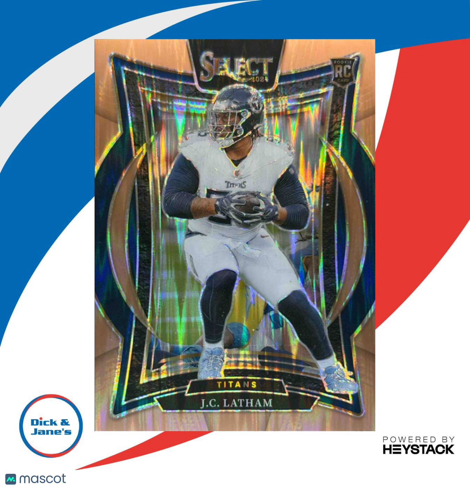 2024 Panini Select J.C. Latham Concourse Copper Prizm Shock 106/299 #11 Titans - Sports Cards