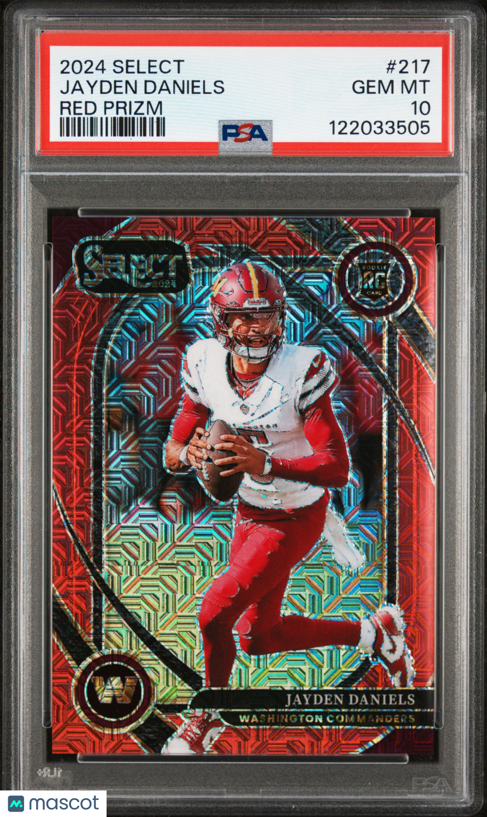 2024 Panini Select Jayden Daniels Red Prizm Rookie 34/49 #217 PSA 10 GEM MINT - Graded Sports Cards