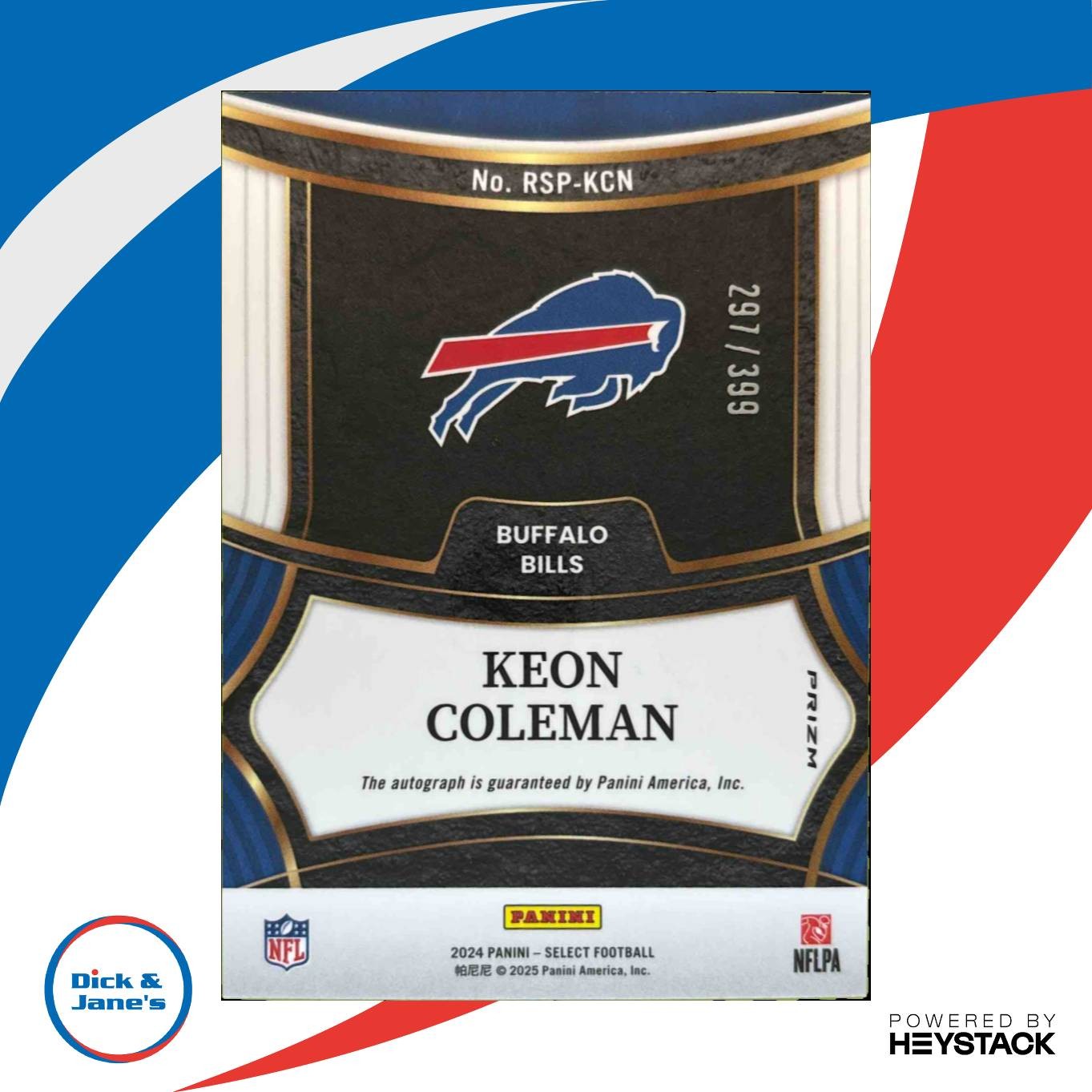2024 Panini Select Keon Coleman Rookie Signatures 297/399 RC Auto Buffalo Bills - Sports Cards