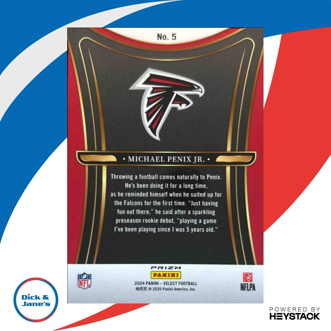 2024 Panini Select Michael Penix Jr. Phenomenon Prizm #5 RC Atlanta Falcons - Sports Cards