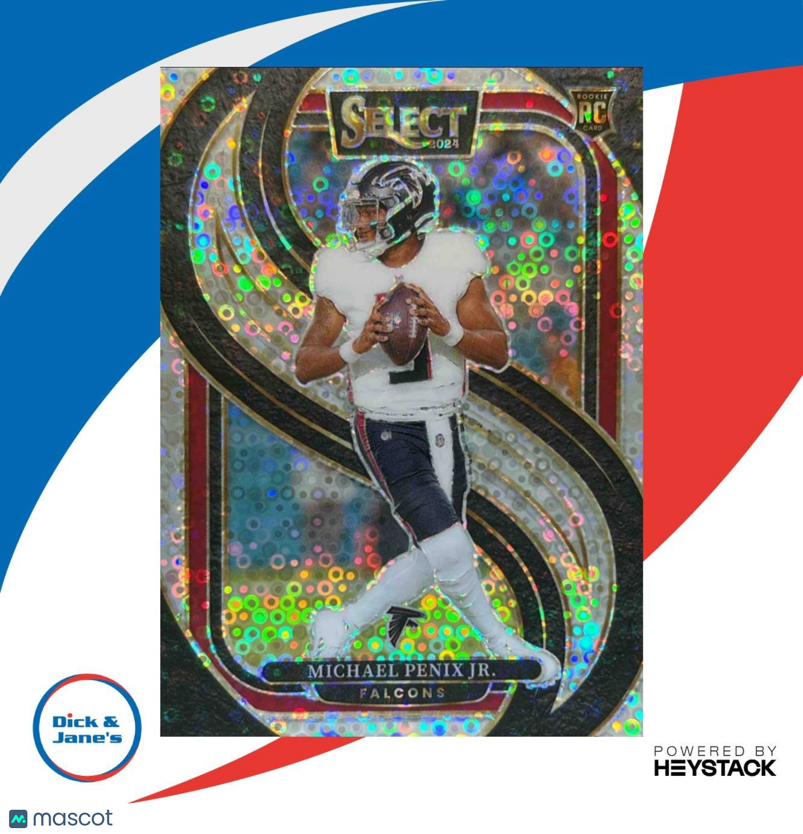 2024 Panini Select Michael Penix Jr. Premier Disco Prizm #110 Atlanta Falcons - Sports Cards