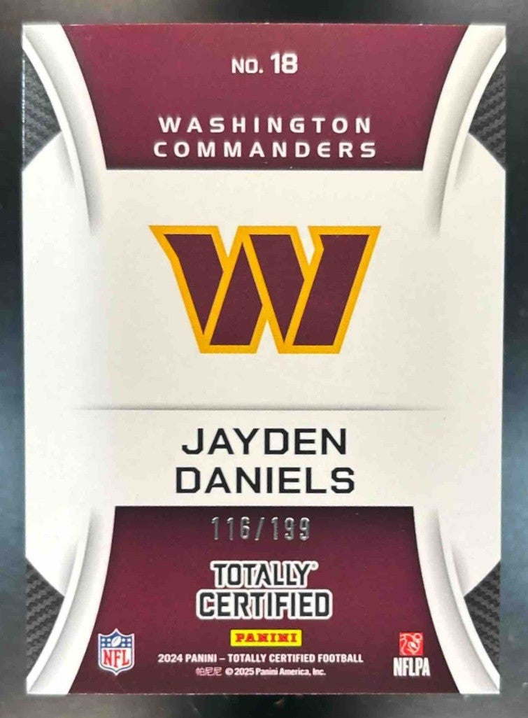 2024 Panini Totally Certified Jayden Daniels Sunday Special Blue /199 RC - Sports Cards